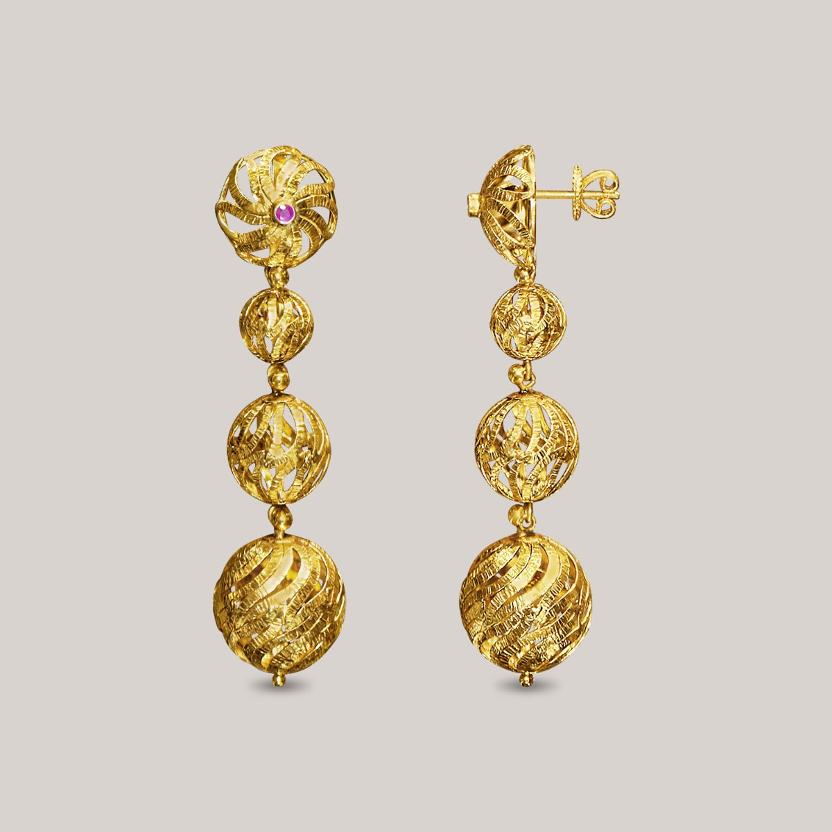 Tiny Blobs Gold Earrings