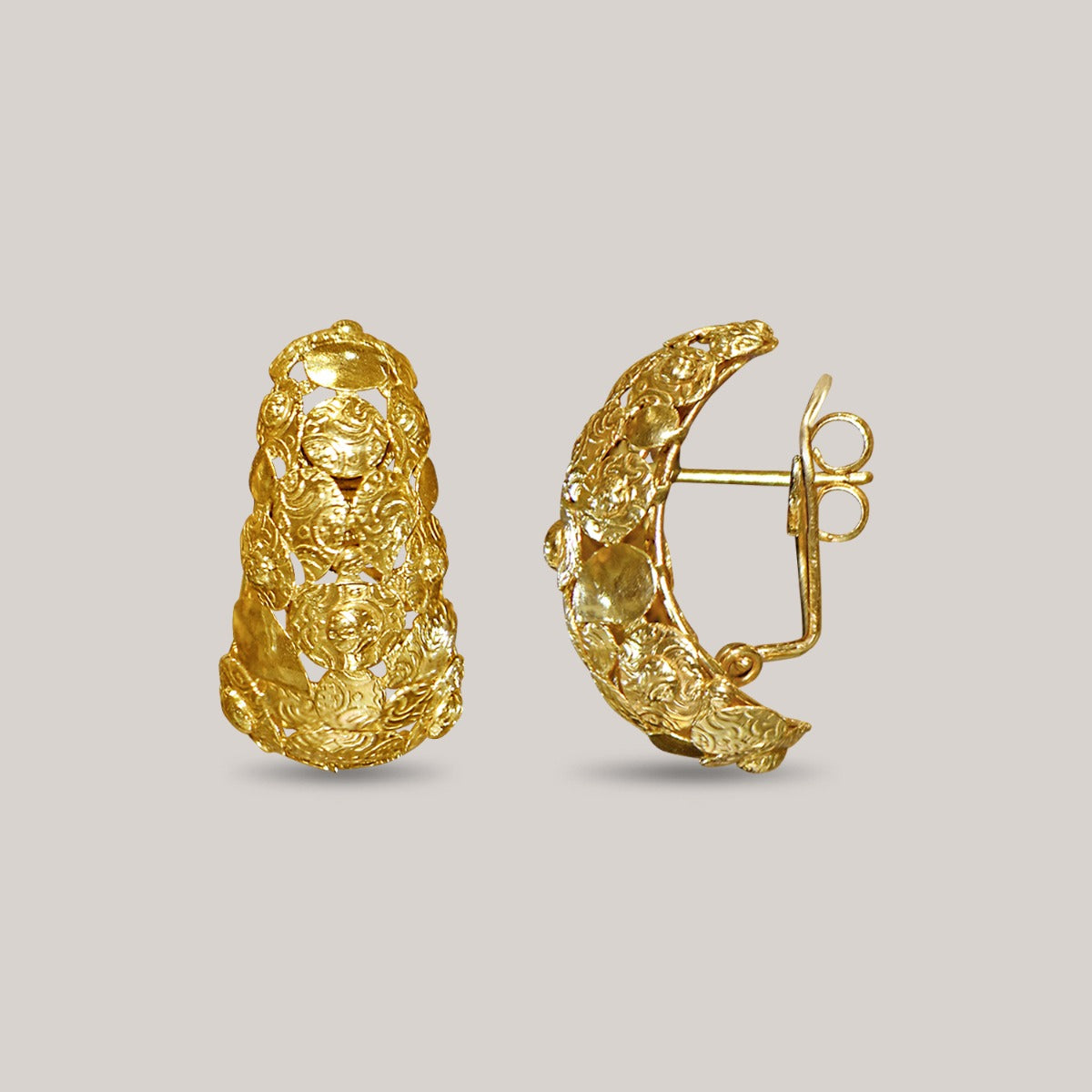 Convex Moon Gold Earrings