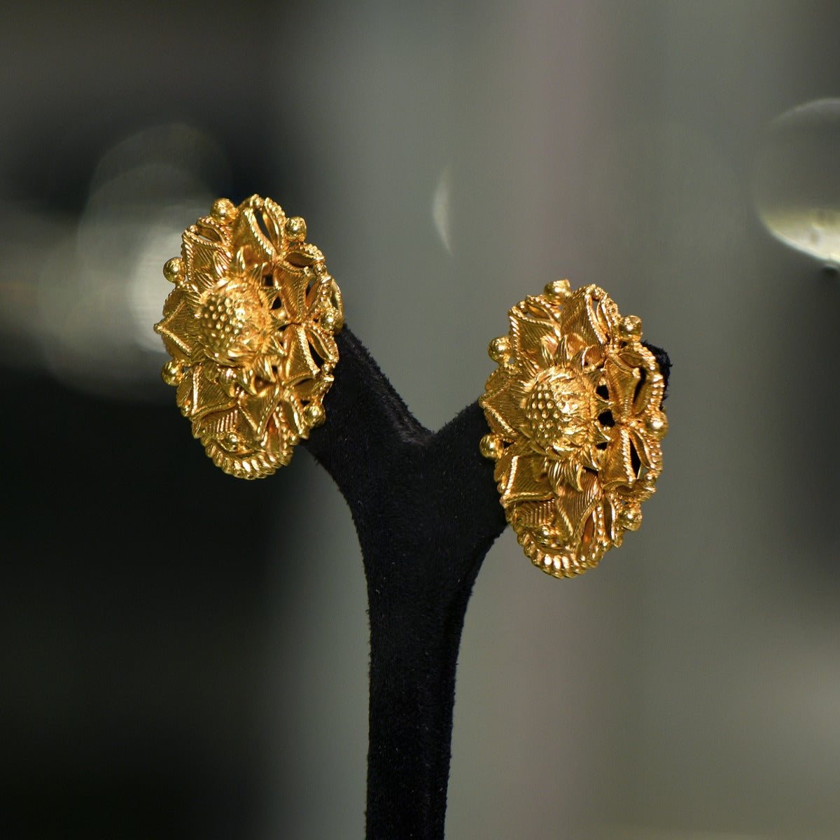 Bent Bounded Gold Earrings
