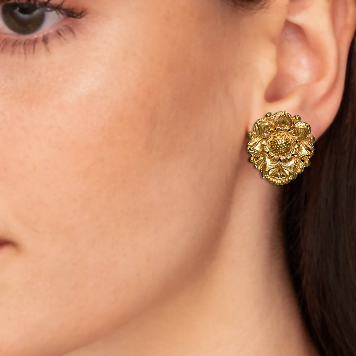 Bent Bounded Gold Earrings