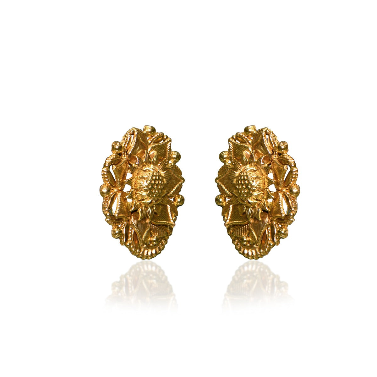 Bent Bounded Gold Earrings