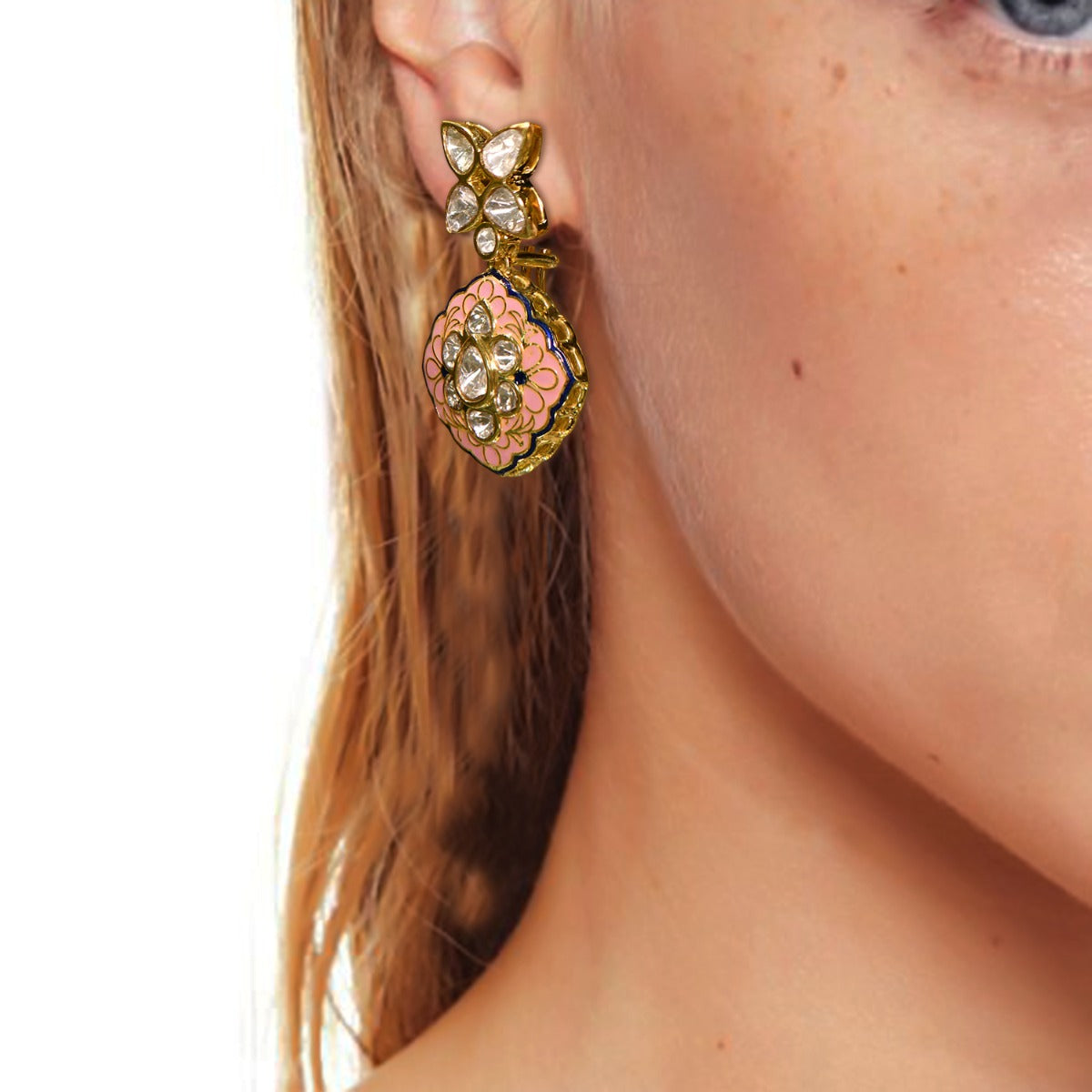Trifecta Polki Enamel Necklace Set