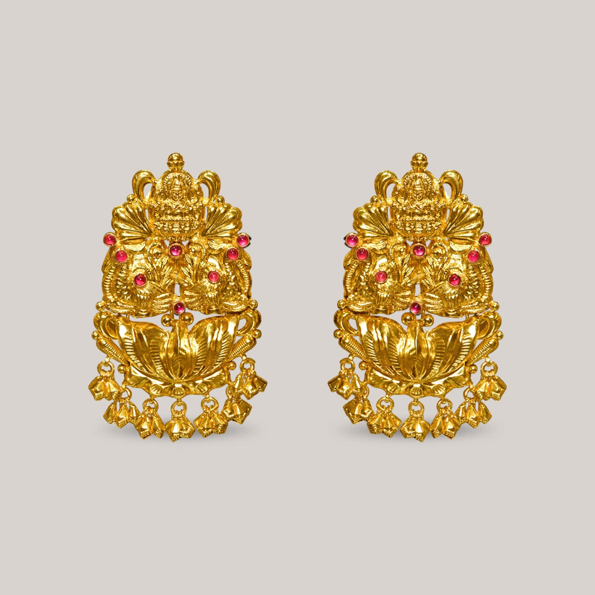 Temple Deity Chunky Gold Necklace Set