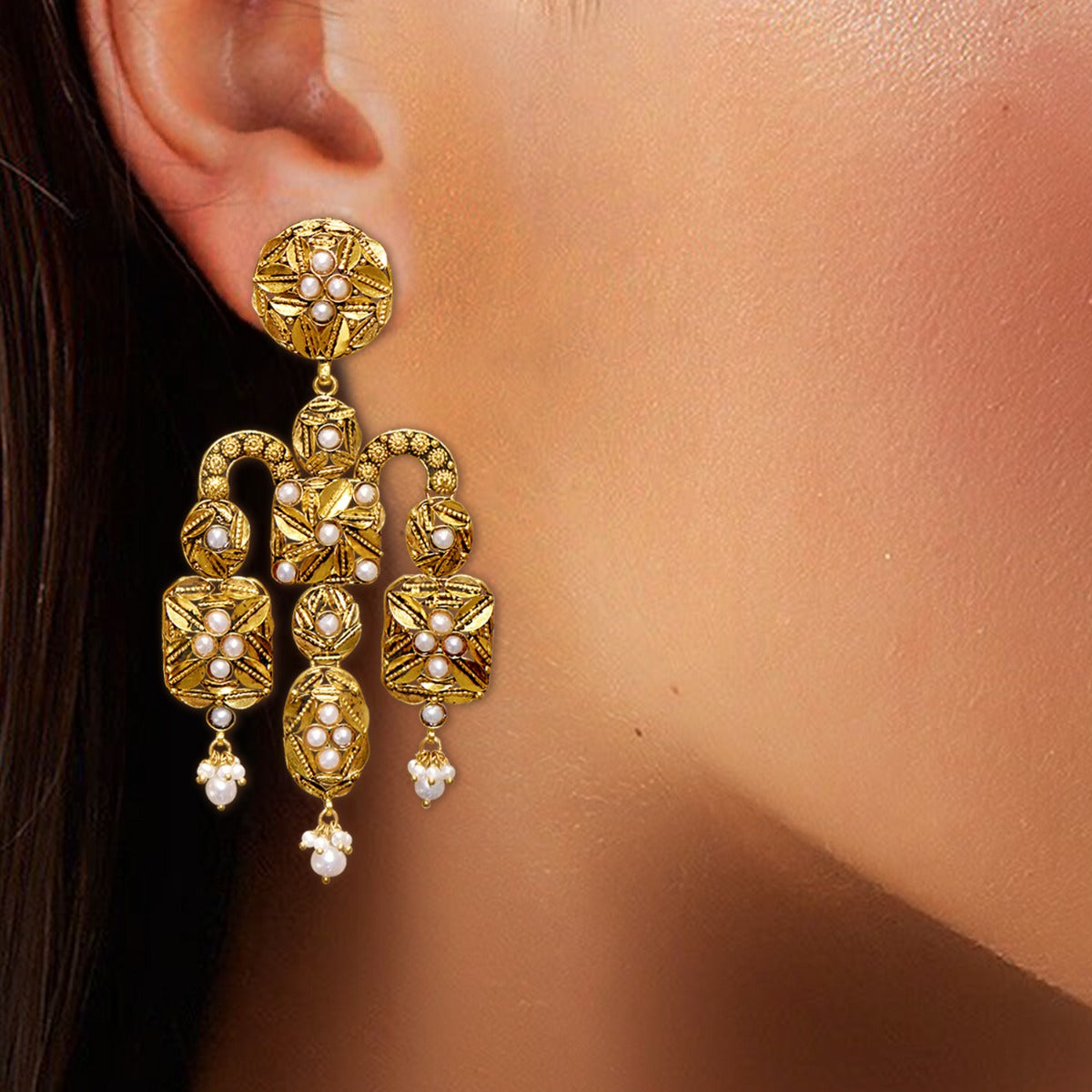 Starlight Drops Gold Earrings
