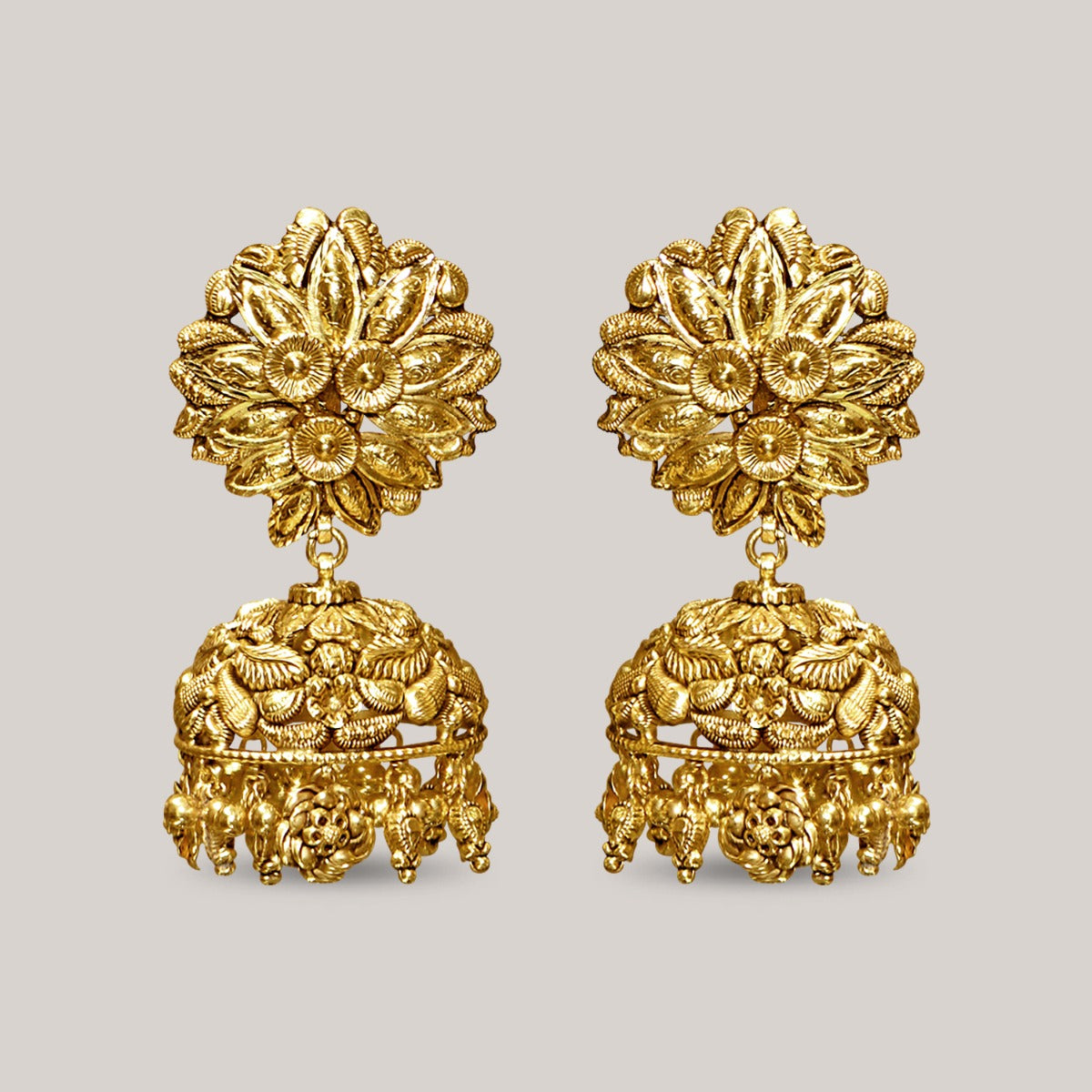 Petals Galore Gold Jhumka