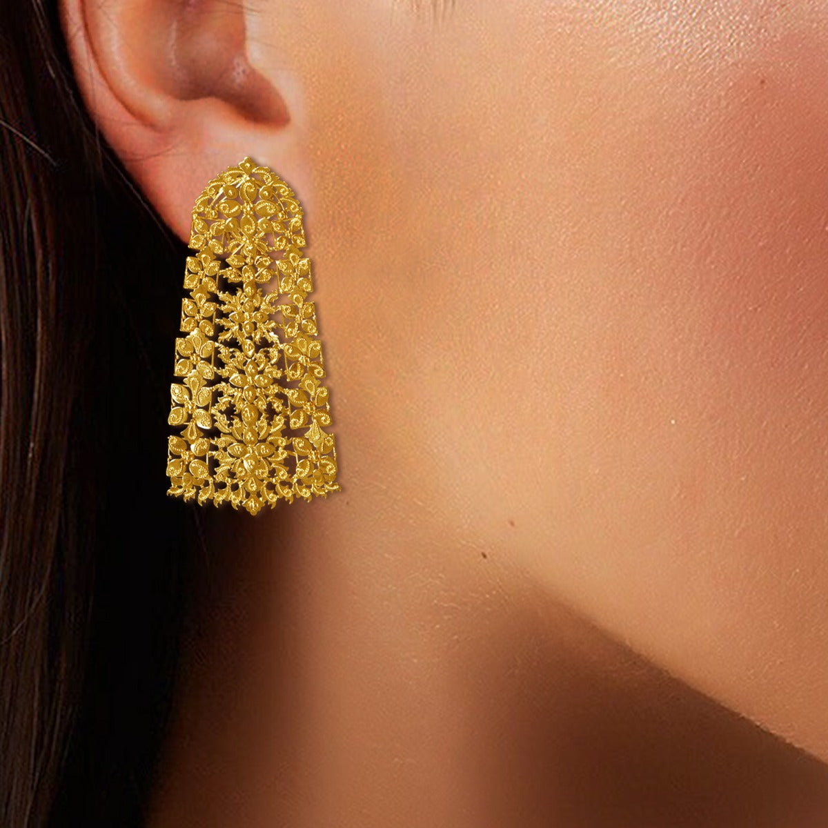 Floral Bush Gold Necklace Set