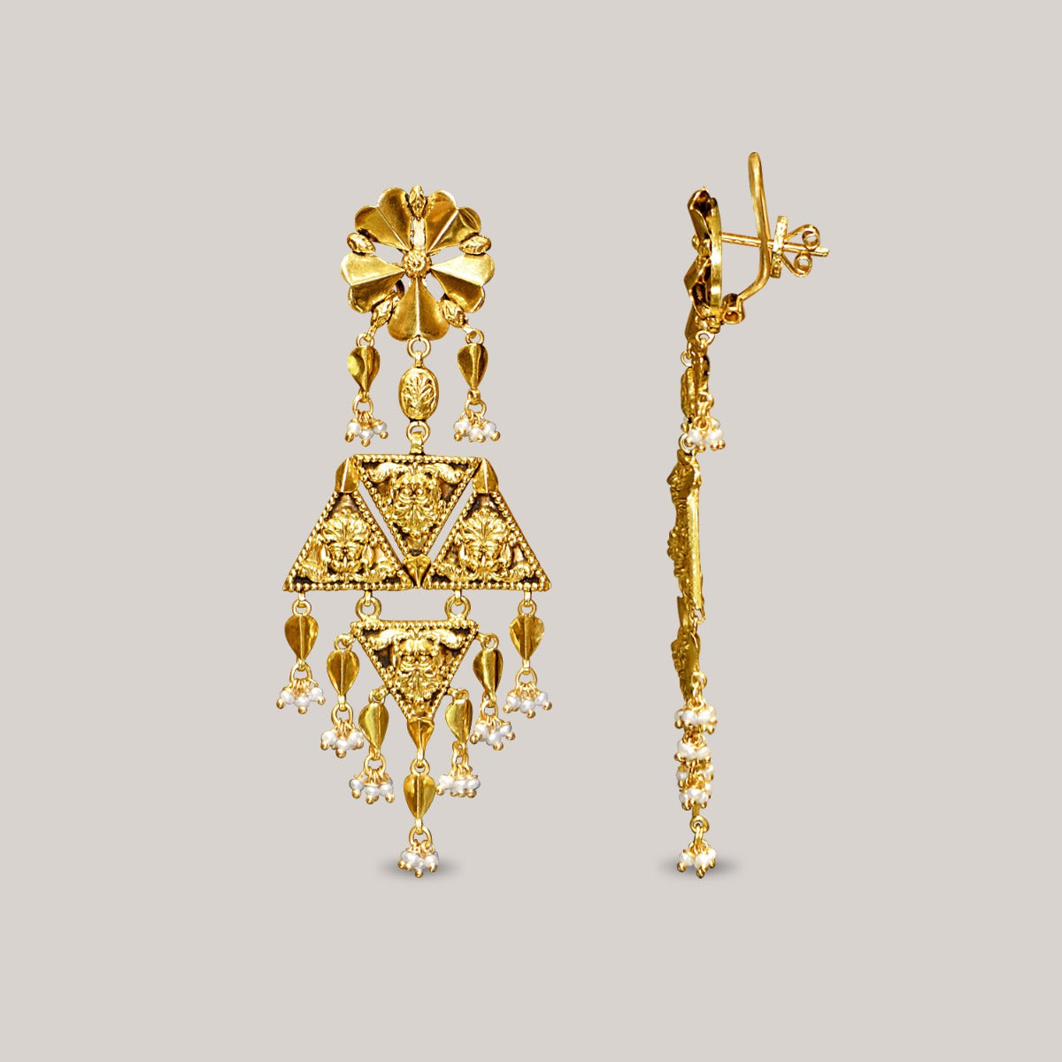 Nature's Geometry Gold Earrings