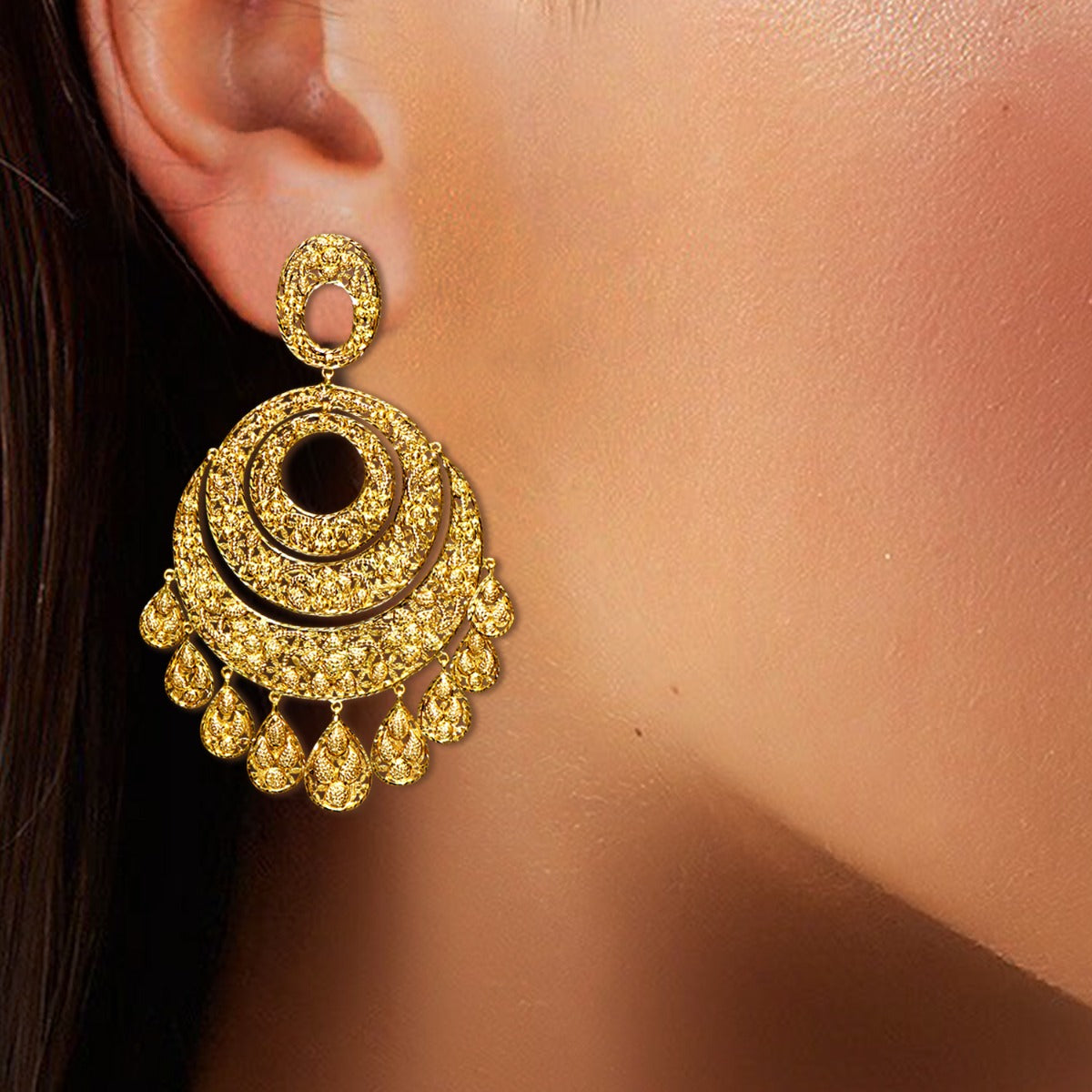 Loops Inside Loops Gold Earrings