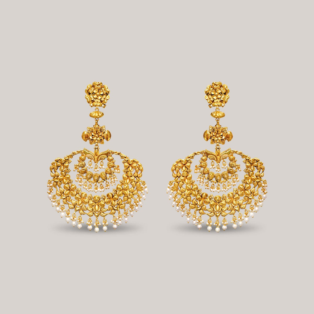 Rounded Half Moon Tazzles Gold Earrings