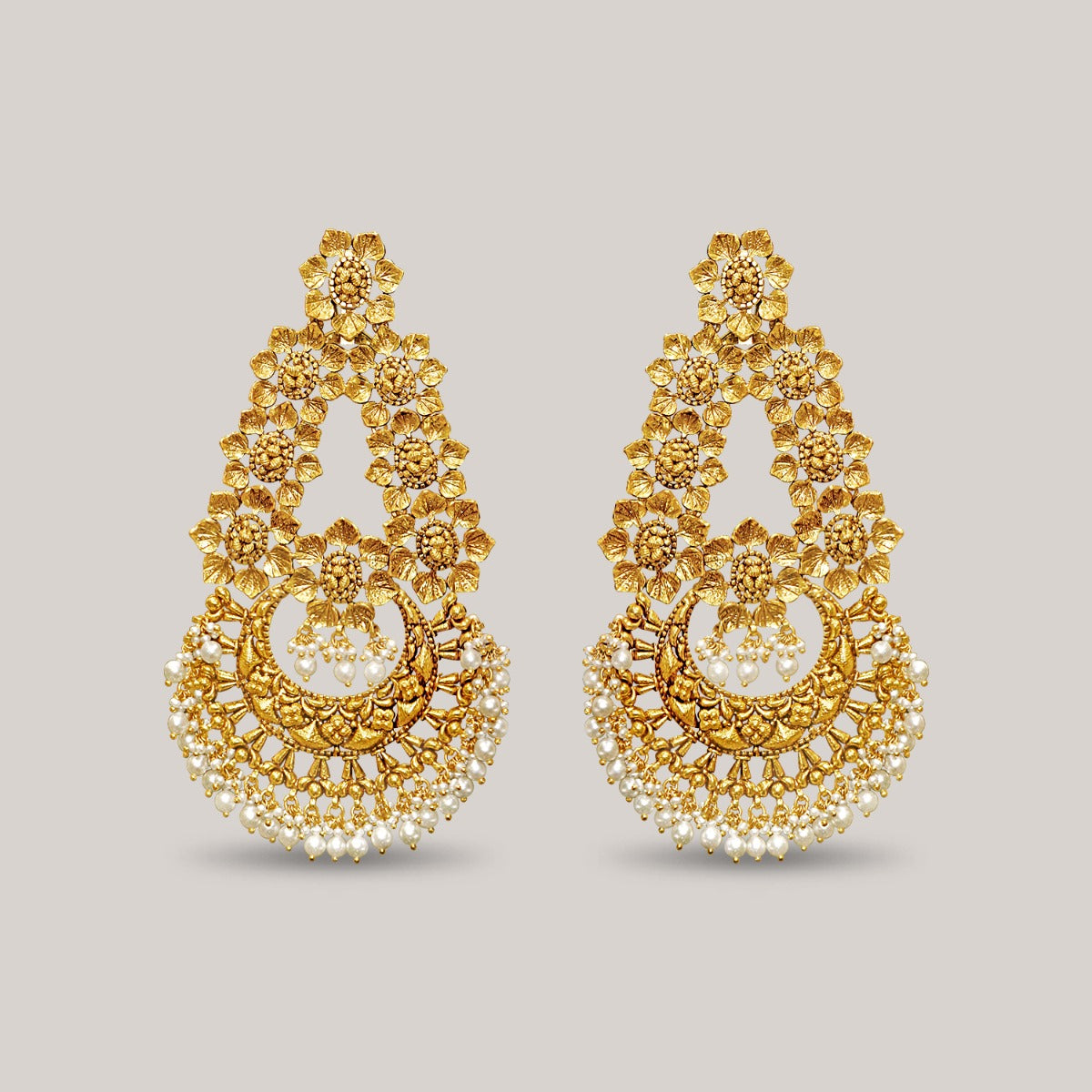 Palm Leaves Gold Earrings