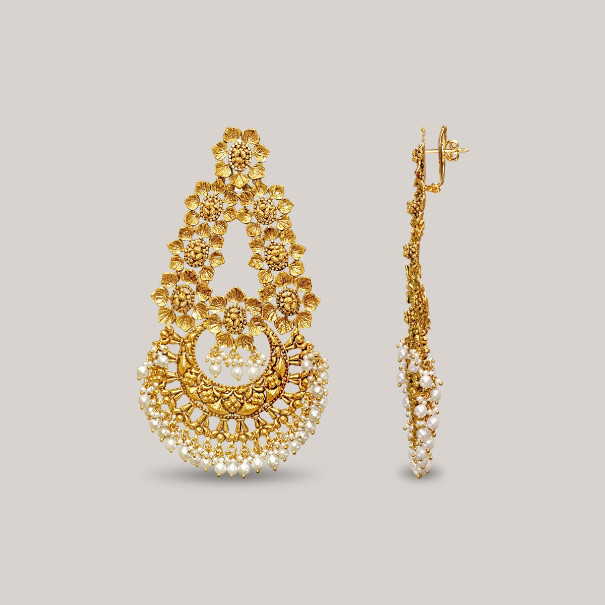 Palm Leaves Gold Earrings