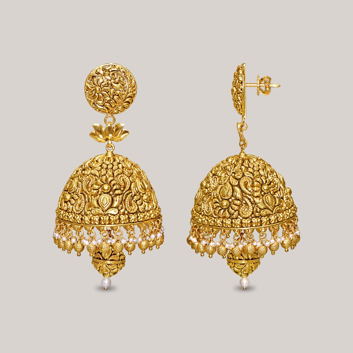 Elegant Temple Gold Jhumka
