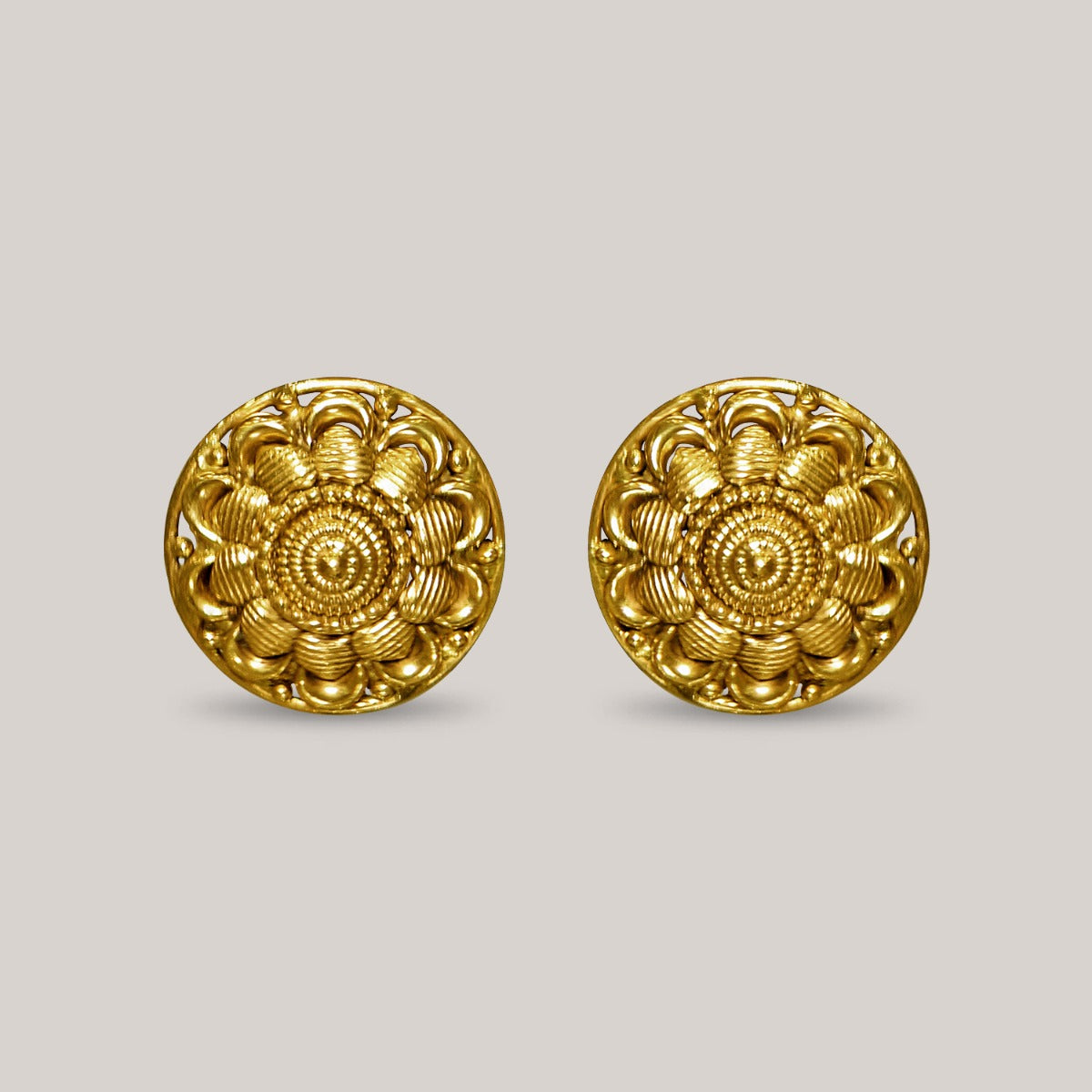 Closed Crop Design Gold Earrings