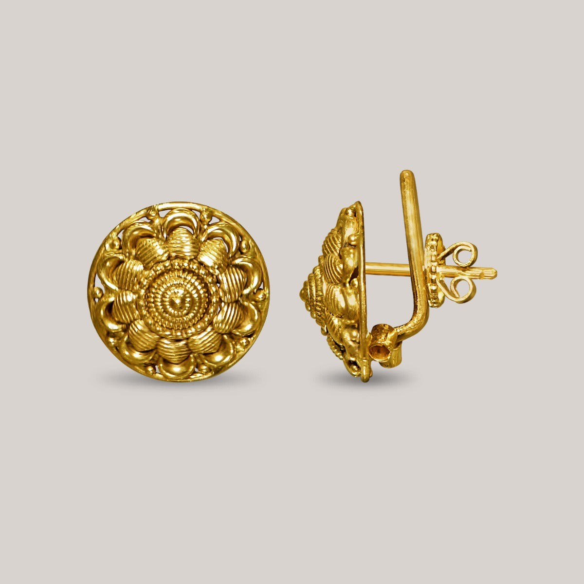 Closed Crop Design Gold Earrings