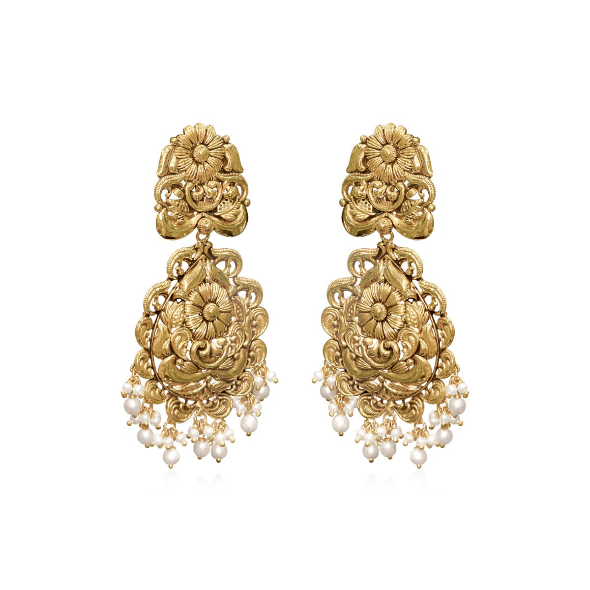 Little Pearls Intricate Gold Necklace Set