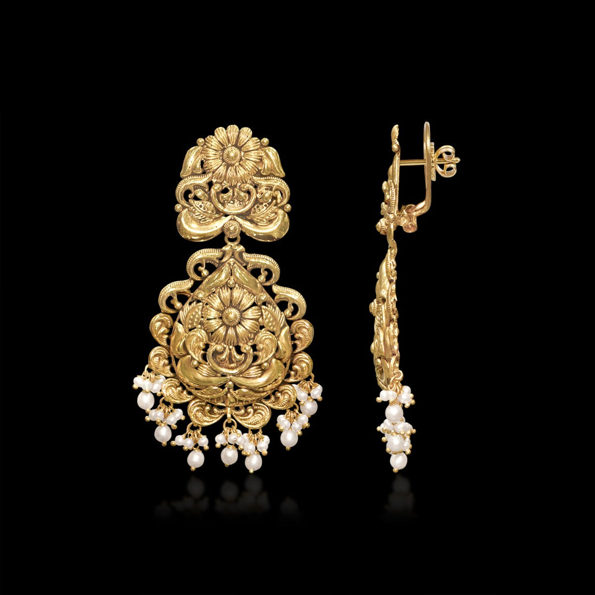 Little Pearls Intricate Gold Necklace Set