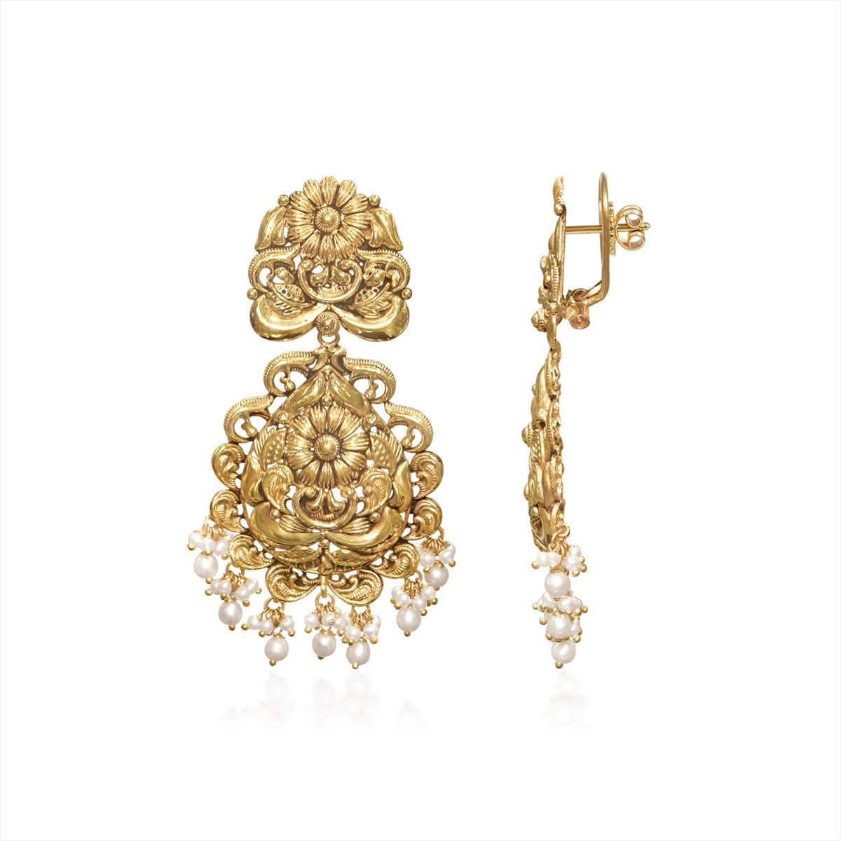 Little Pearls Intricate Gold Necklace Set