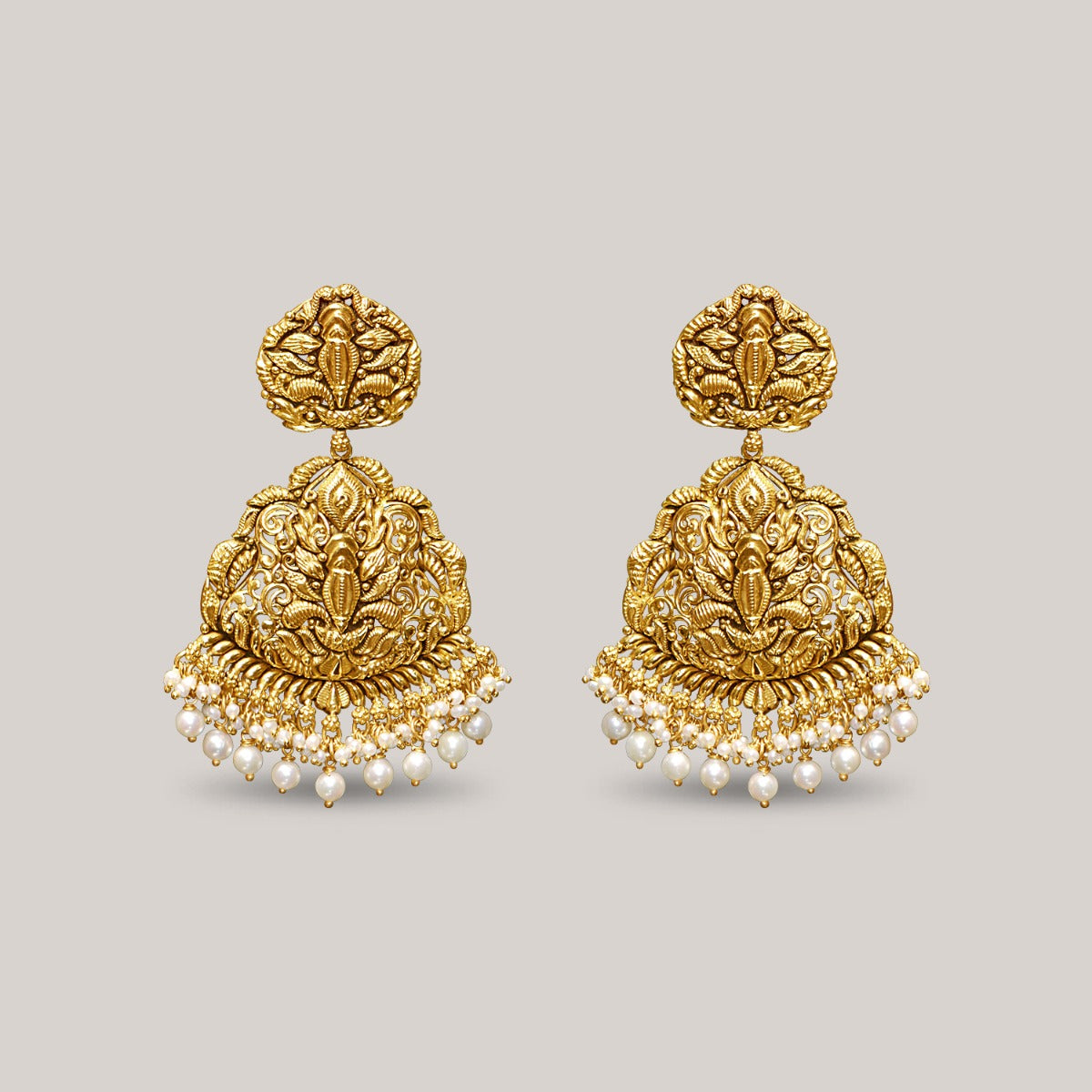 Traditional Umbrella Gold Earrings