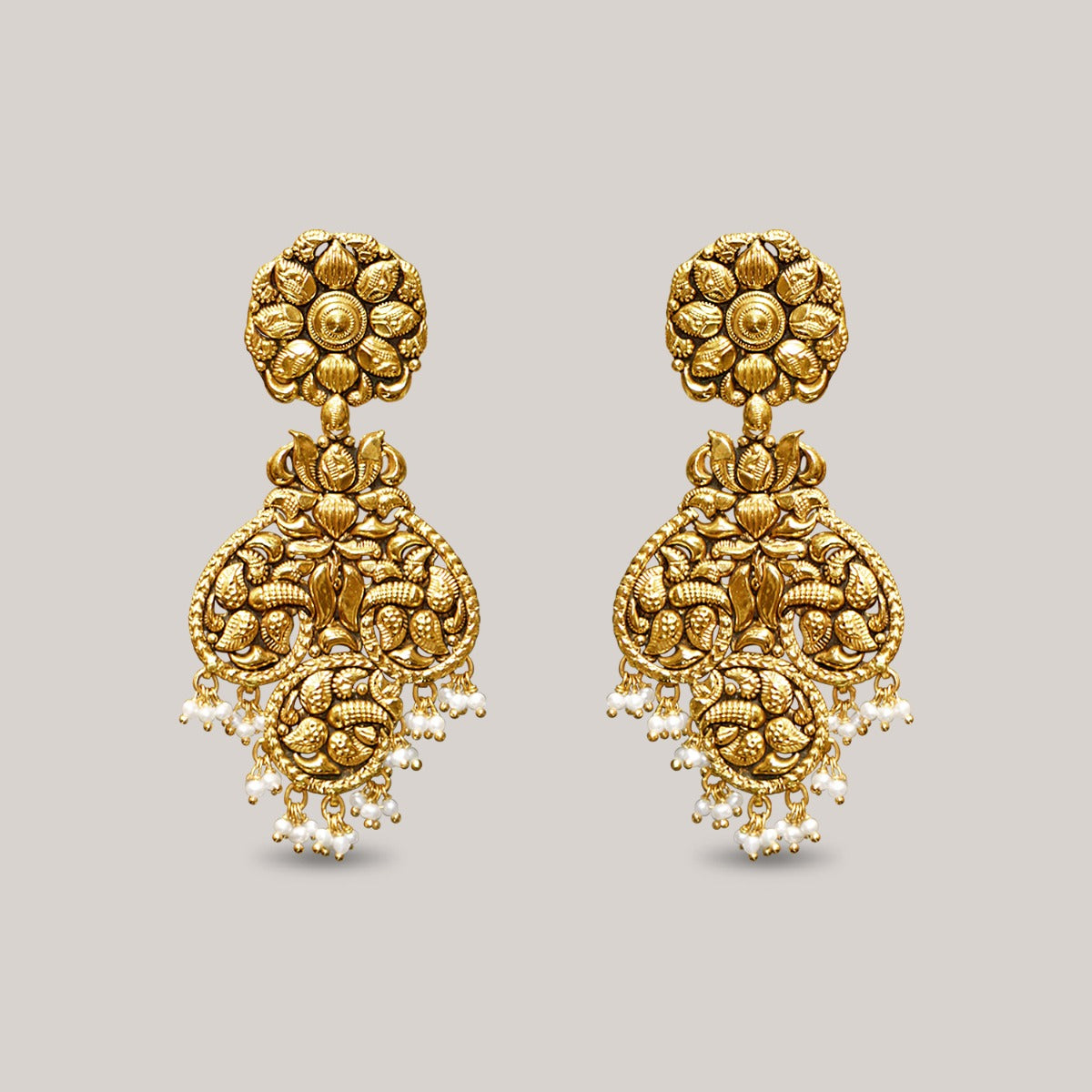 Mirror Images Gold Earrings
