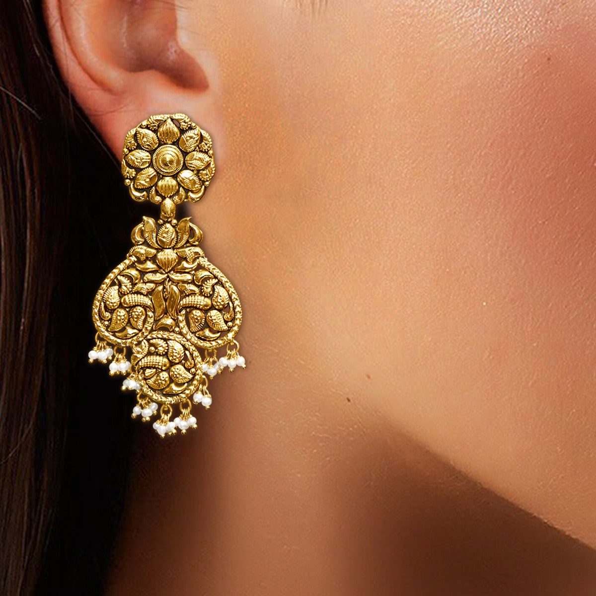 Mirror Images Gold Earrings