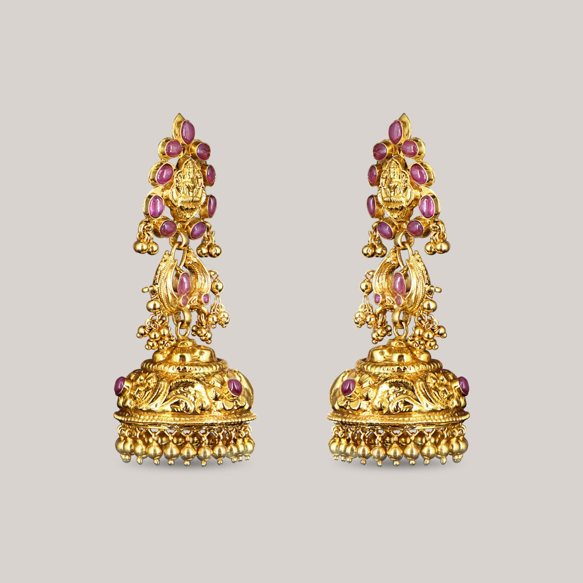 Viha Garland Rubies Gold Earrings