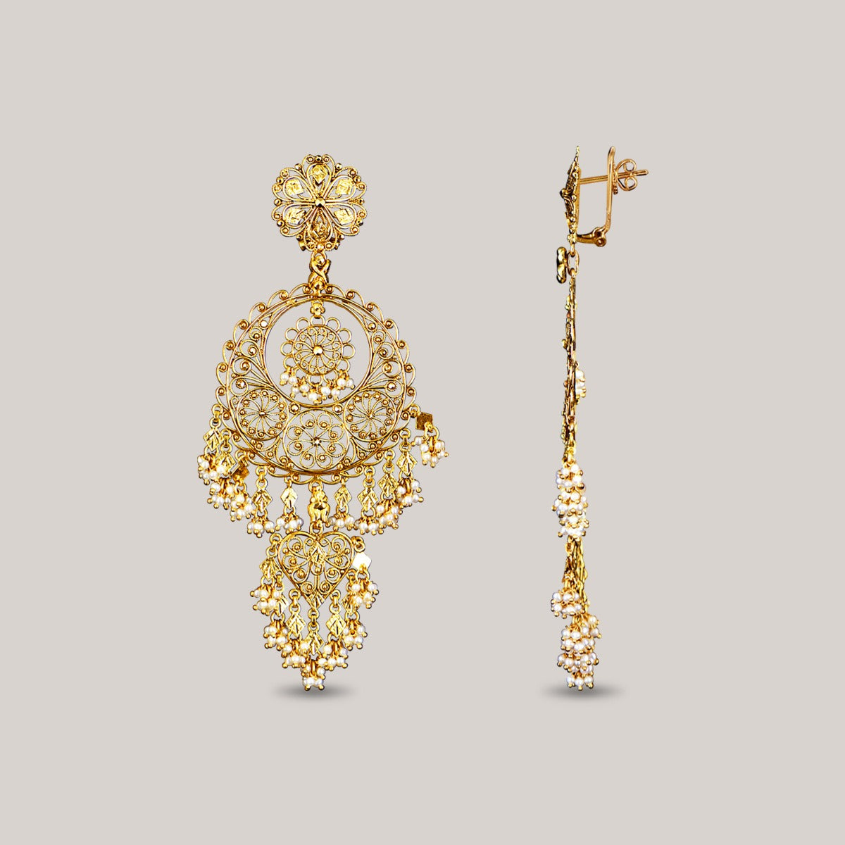 Long Elegant Gold Chandbali