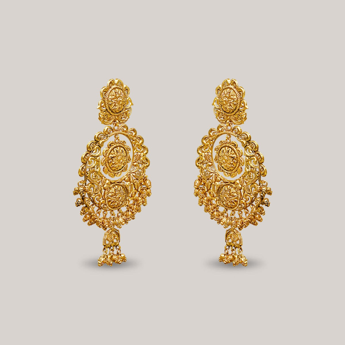 Traditional Filigree Gold Chandbali