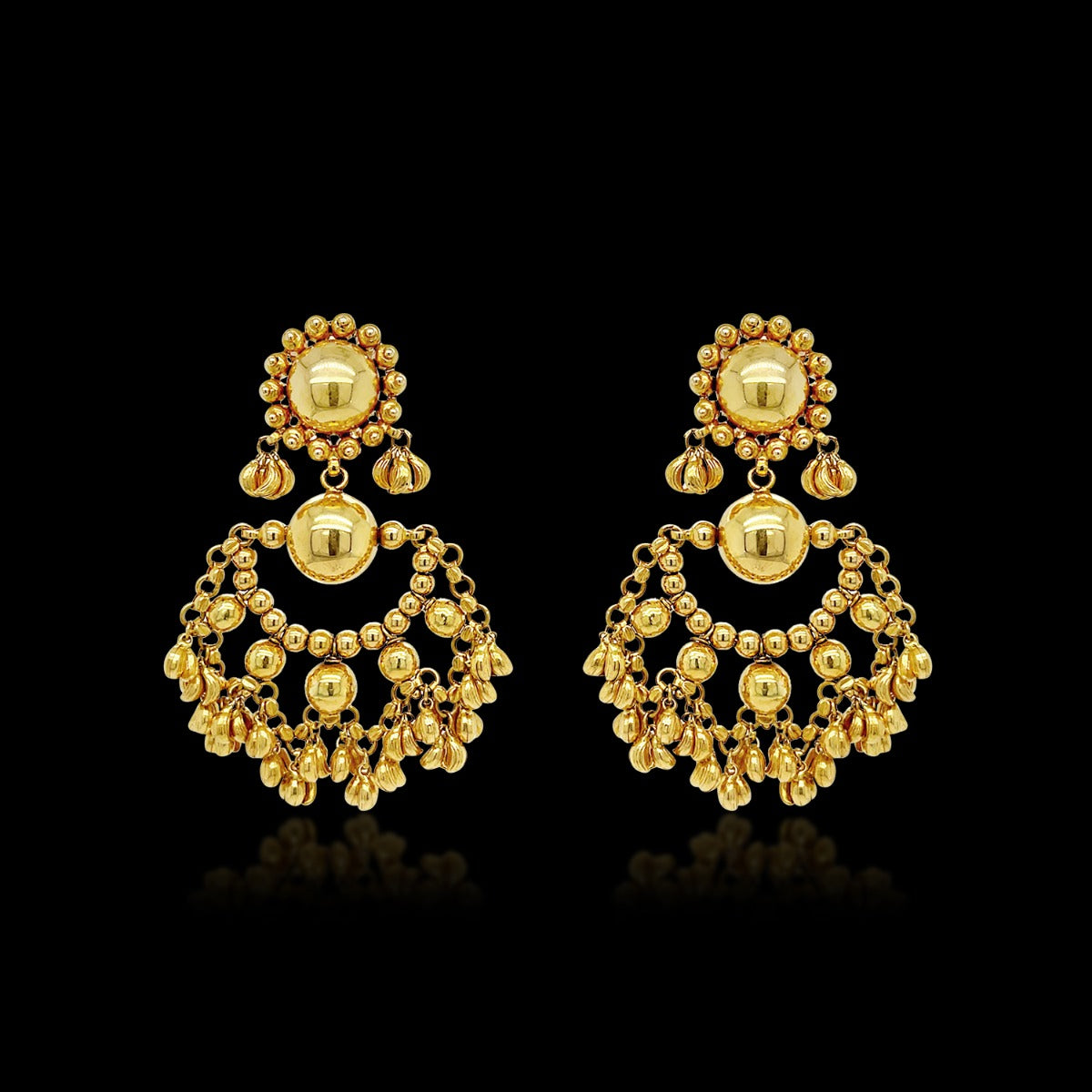 Ber Leaf Gold Earrings