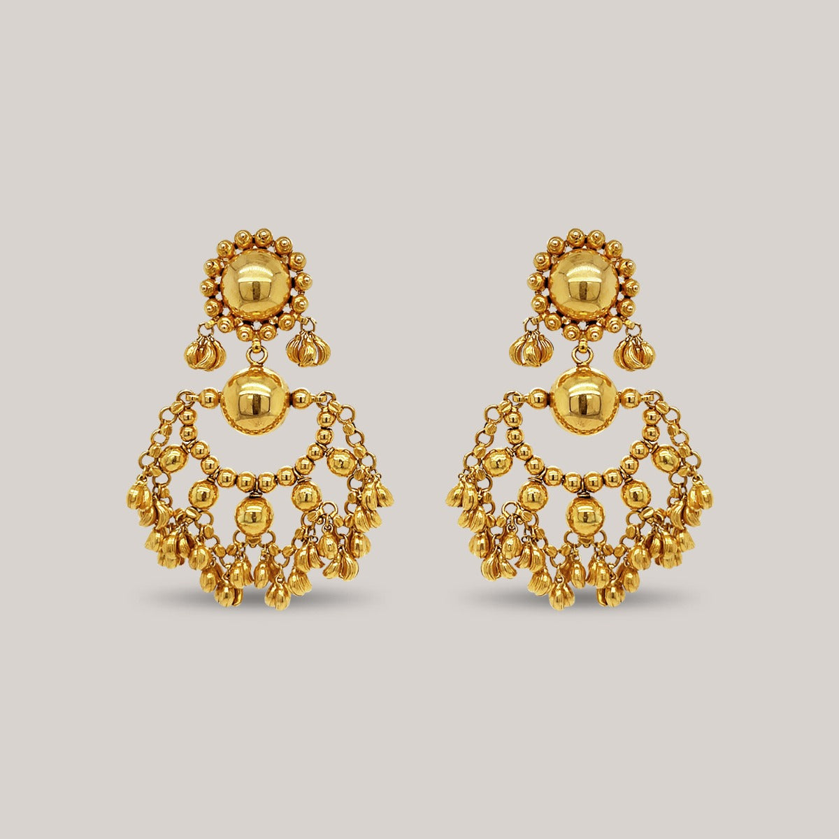 Ber Leaf Gold Earrings