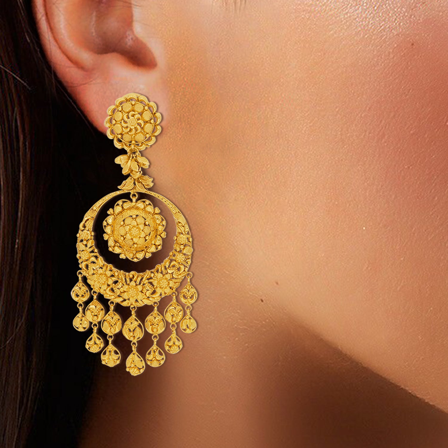 Exquisite Gold Chandbali