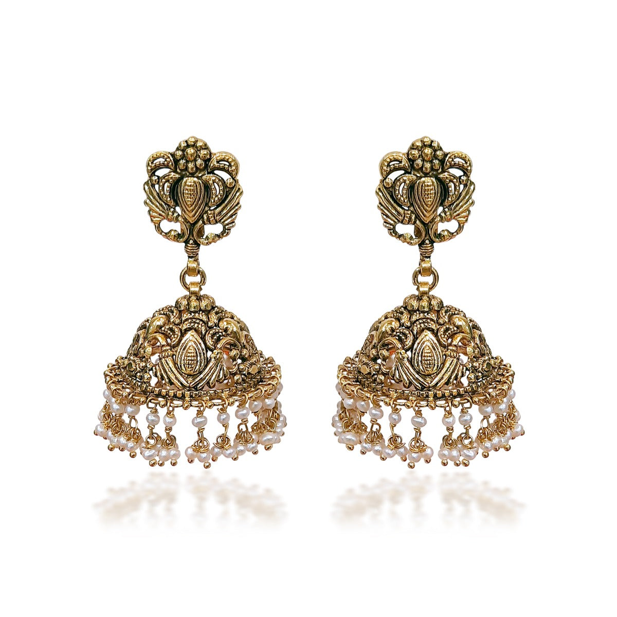Sanira Pearls Gold Jhumka
