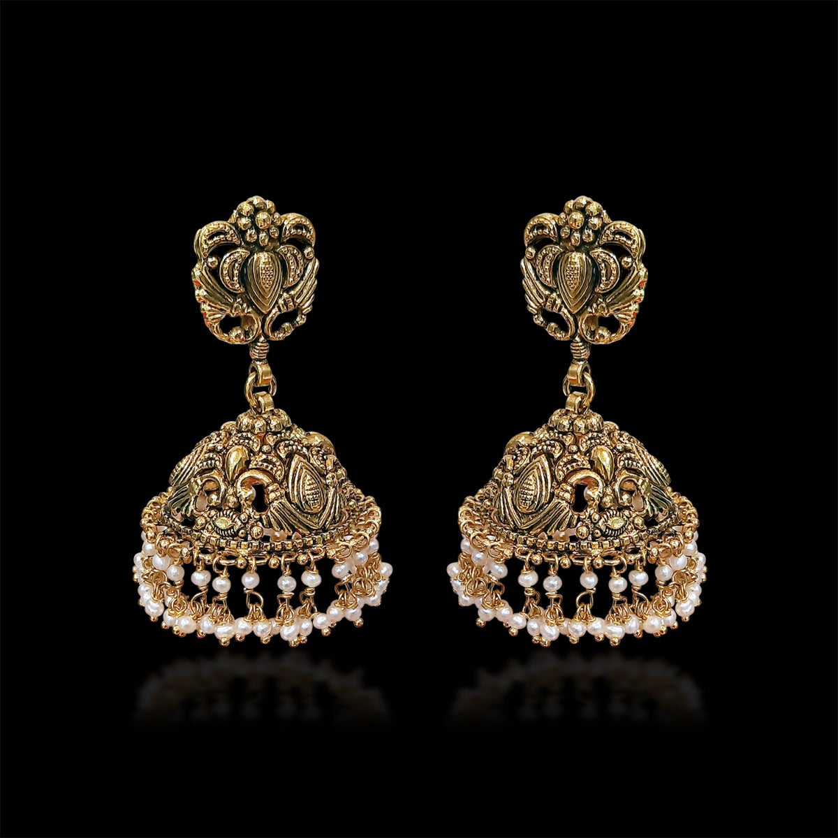 Sanira Pearls Gold Jhumka