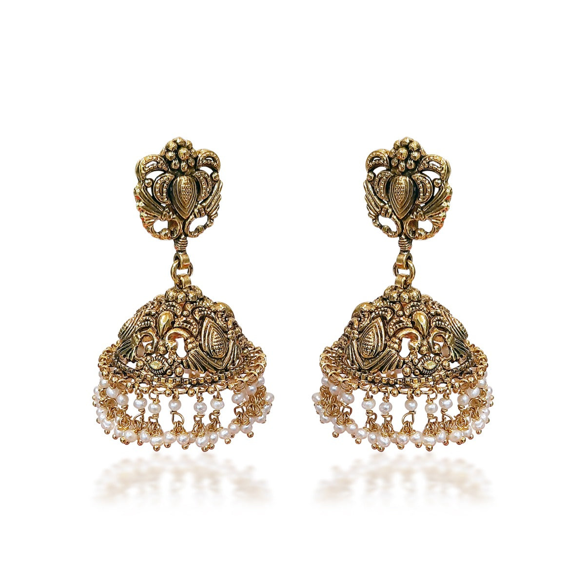 Sanira Pearls Gold Jhumka
