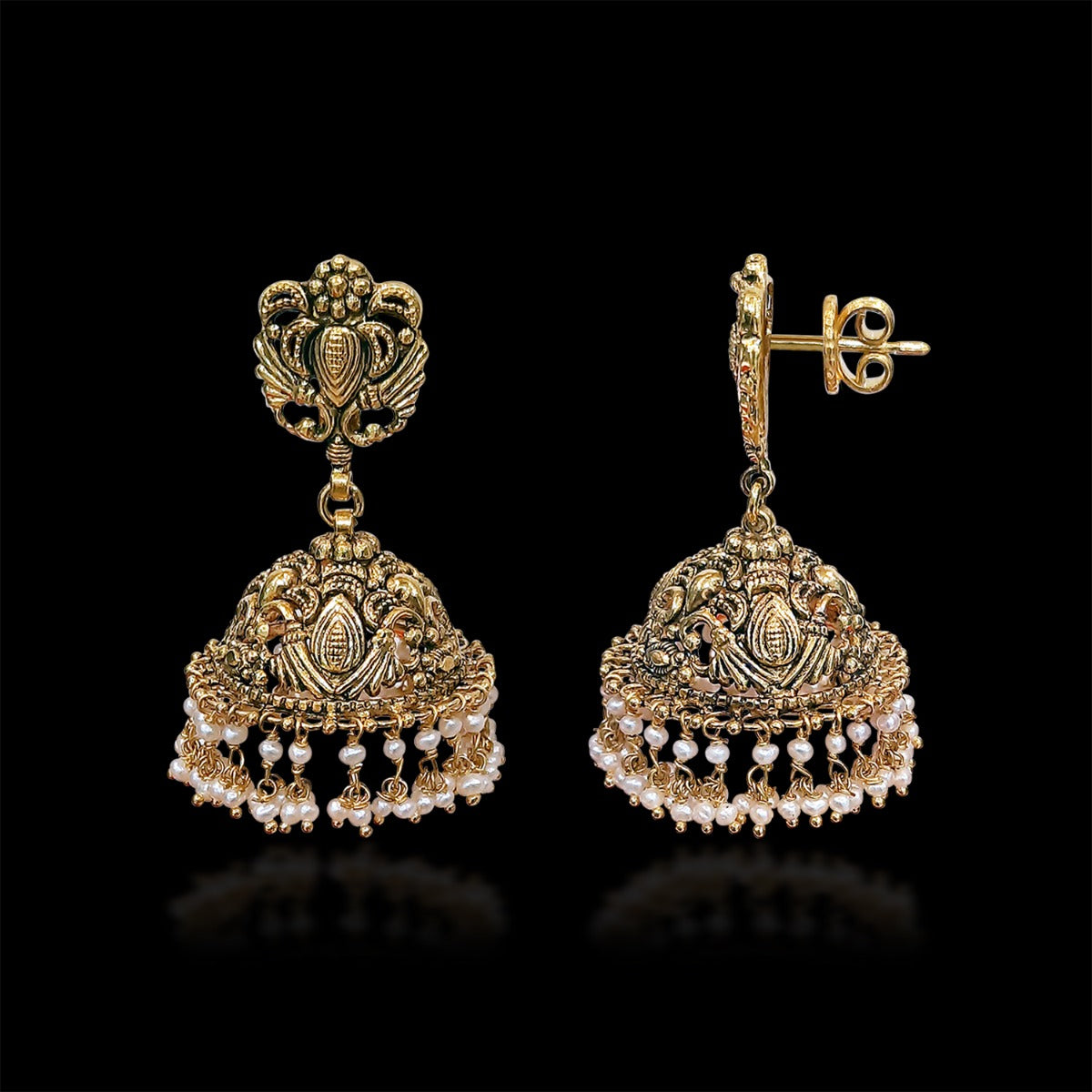Sanira Pearls Gold Jhumka