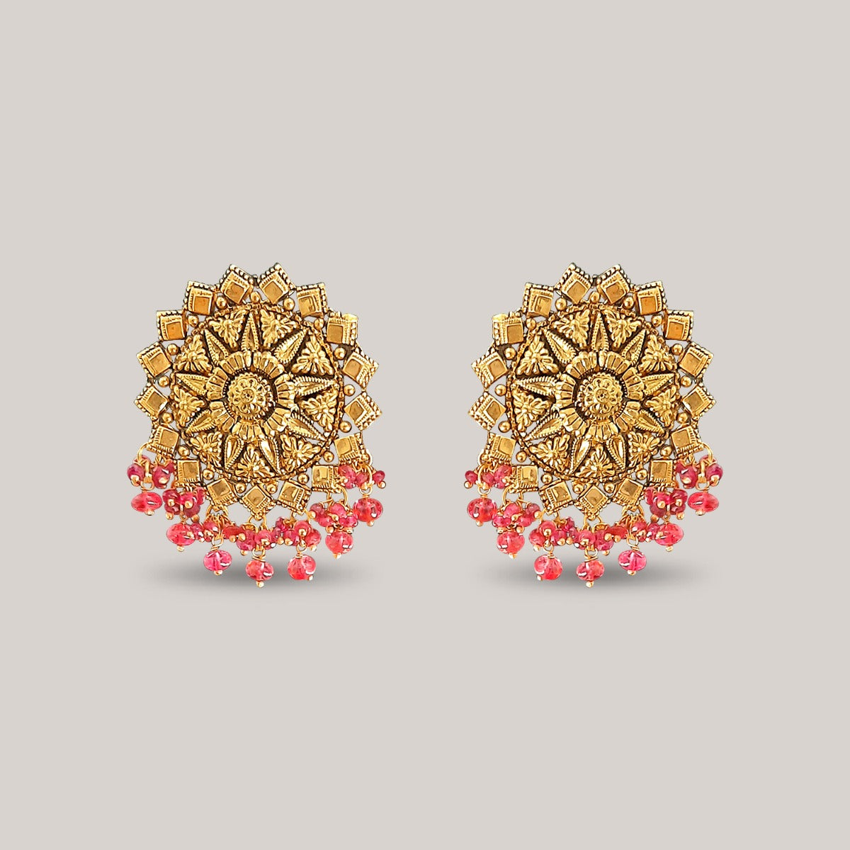 Floral Clutch Gold Earrings