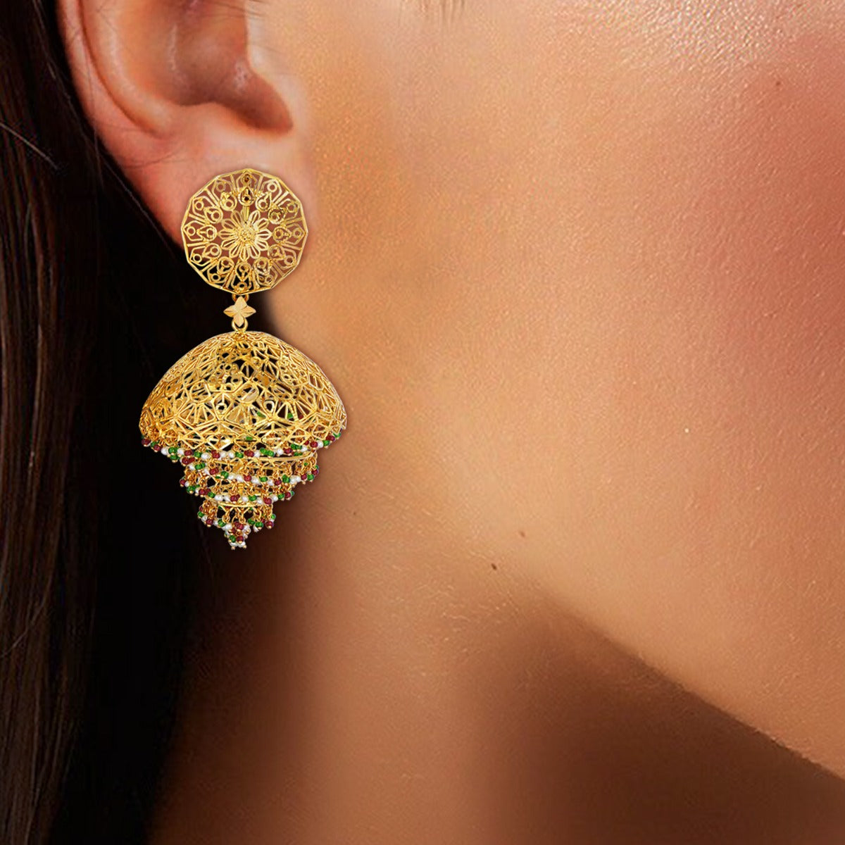 Oversized Double Layered Jhumka