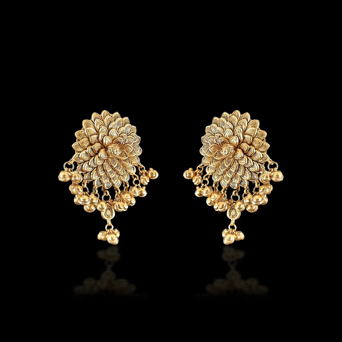Zinnia Bloom Gold Earrings
