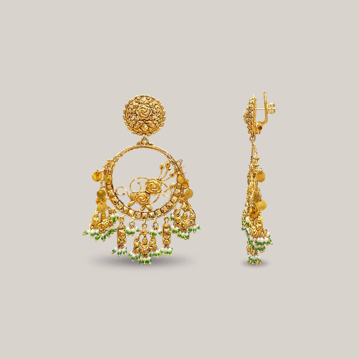 Gleaming Petals Gold Earrings