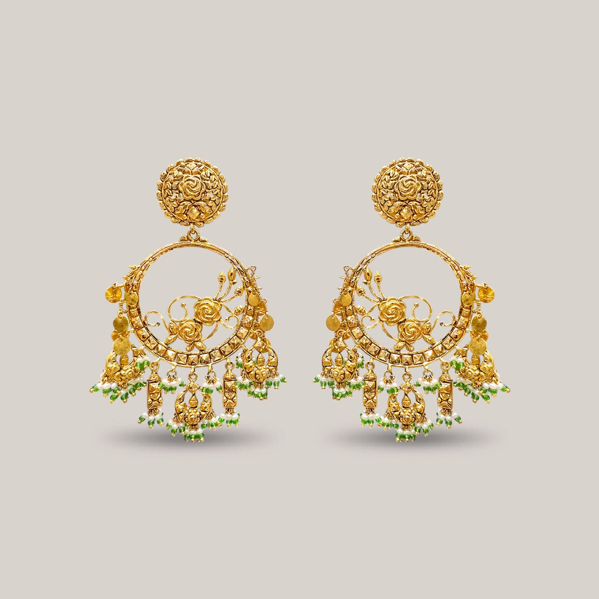 Gleaming Petals Gold Earrings