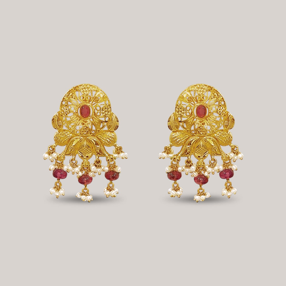 Mishka Cutout Gold Earrings