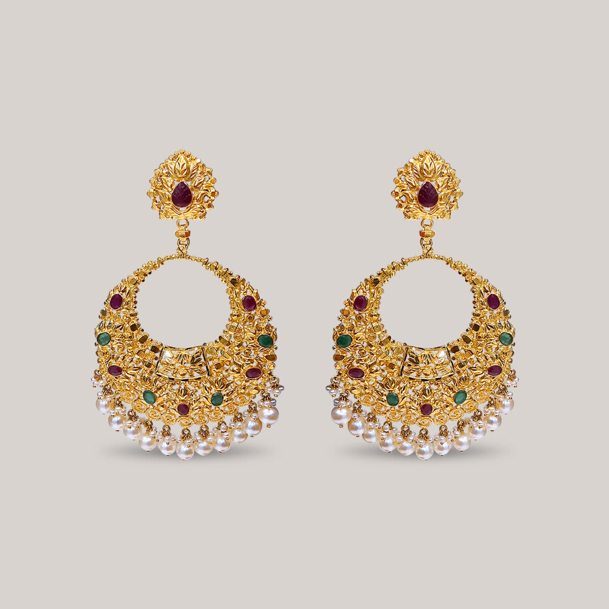 Alisha Gemstone Gold Earrings