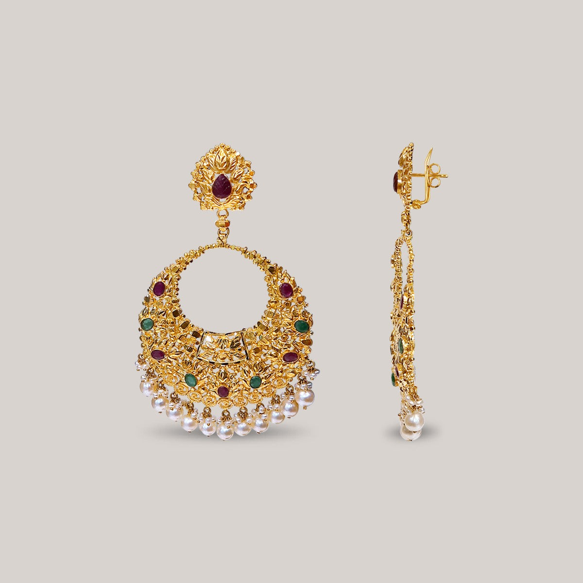 Alisha Gemstone Gold Earrings