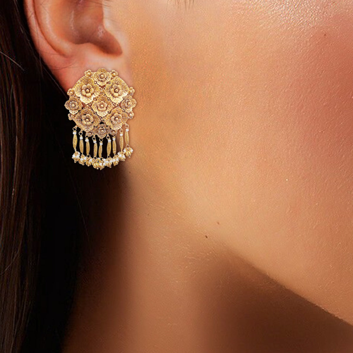 Unstoppable Flowery Gold Earrings