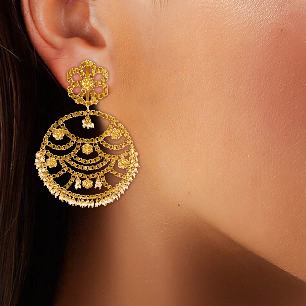 Abra Trellis Gold Earrings