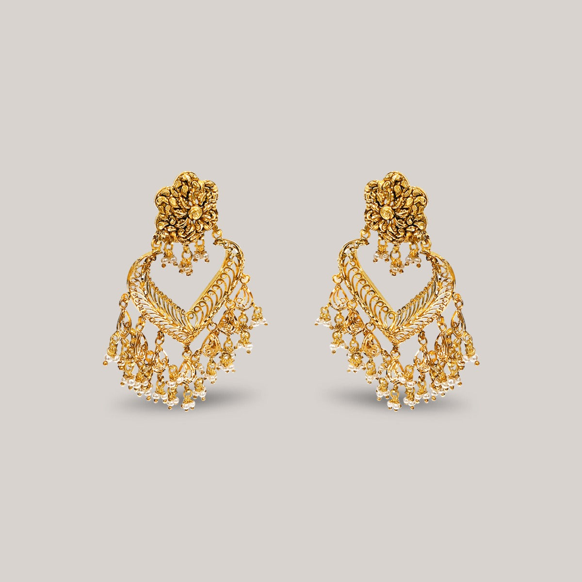 Floret Tales Gold Earrings