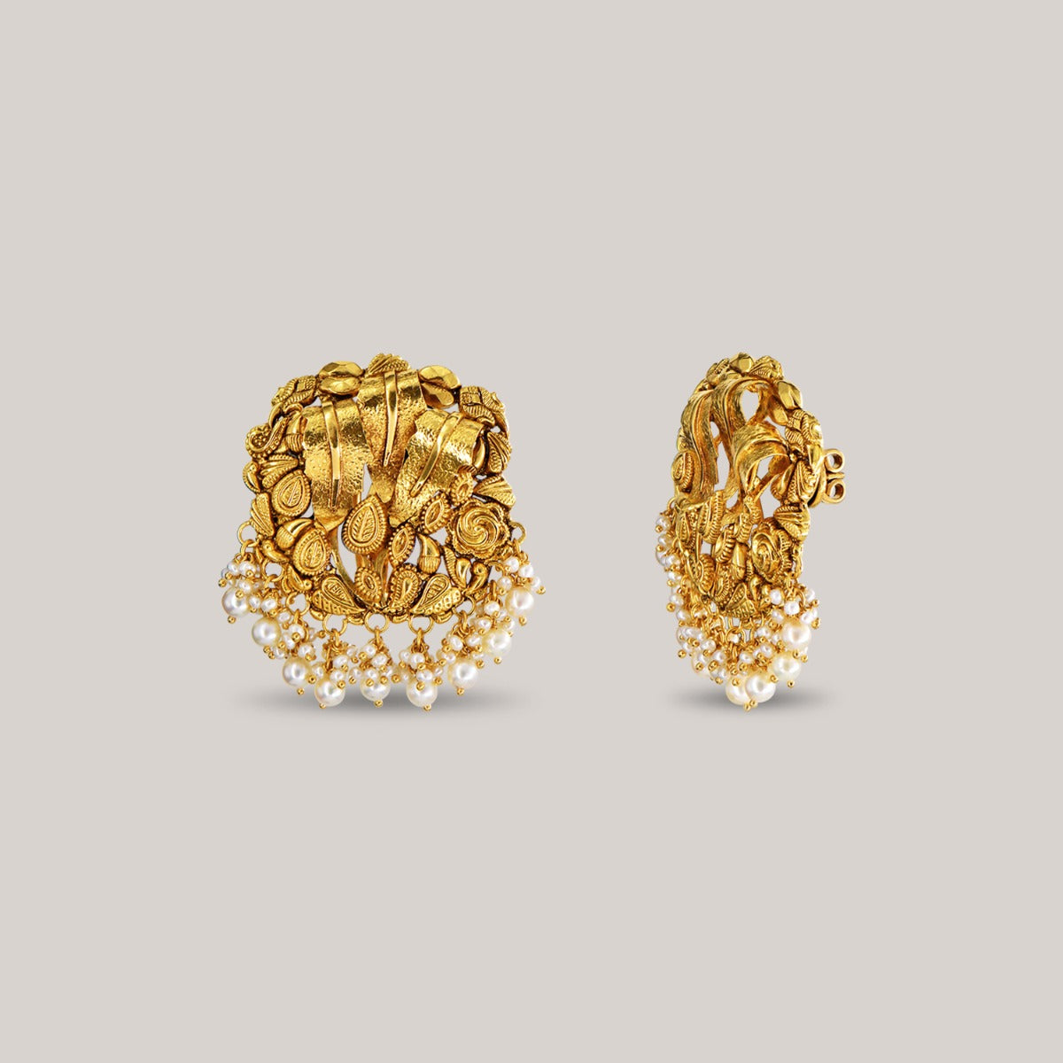 Gracious Leafy Gold Earrings