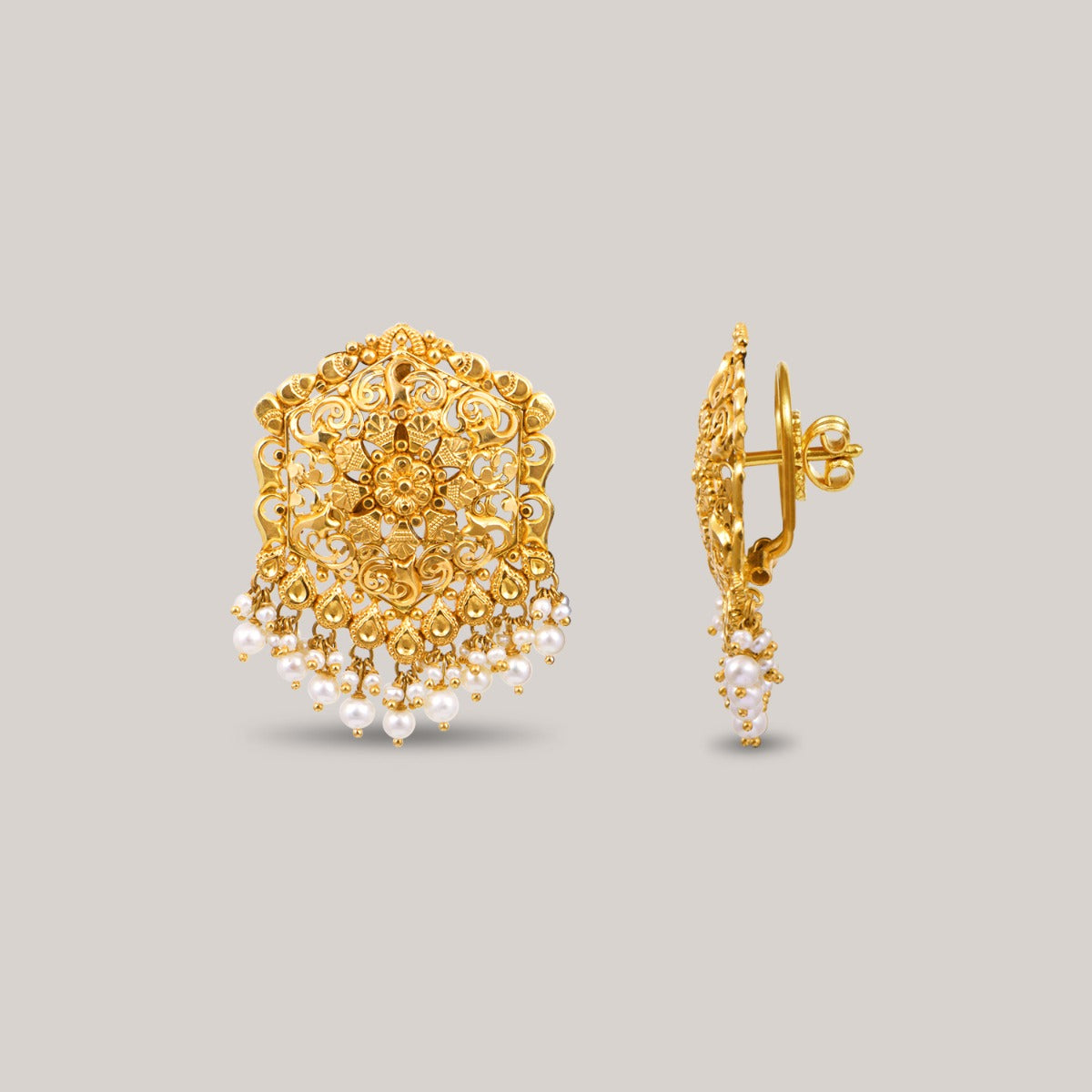 Swivel Mesh Gold Earrings