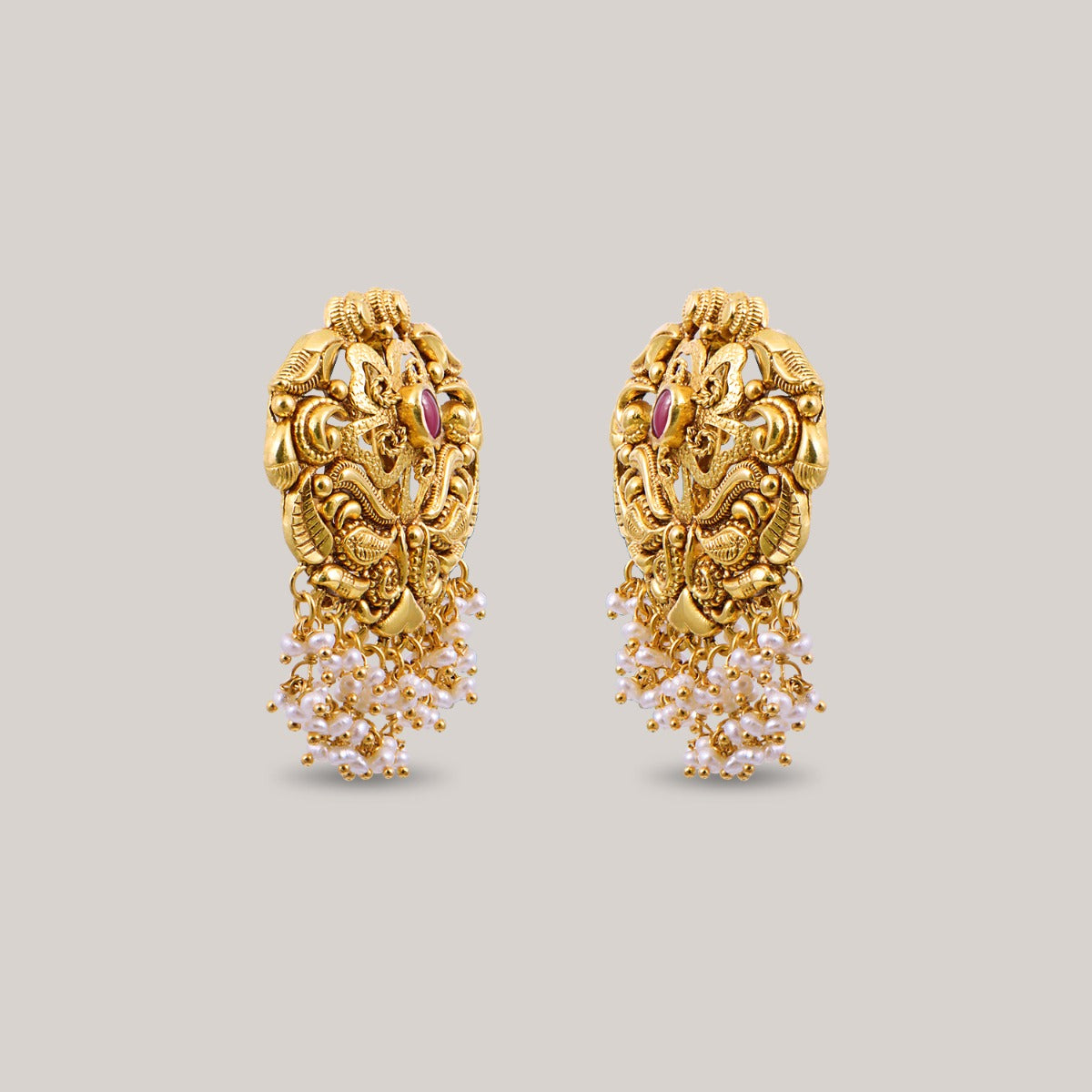 Fluer Gold Studs Earrings