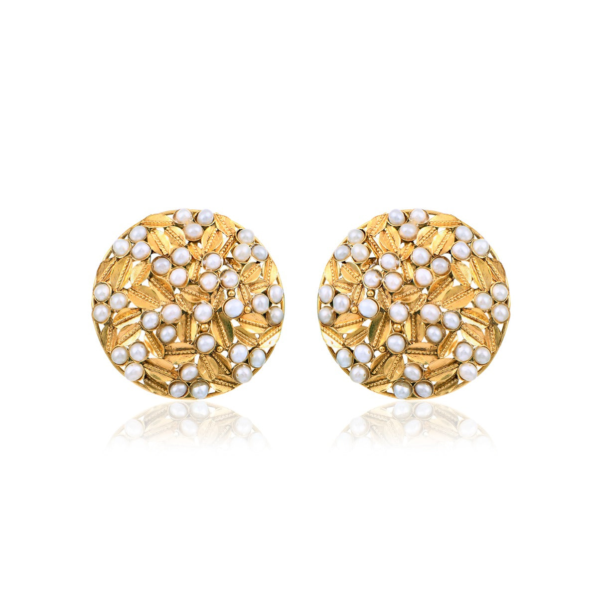 Sphere Pearls Gold Earrings
