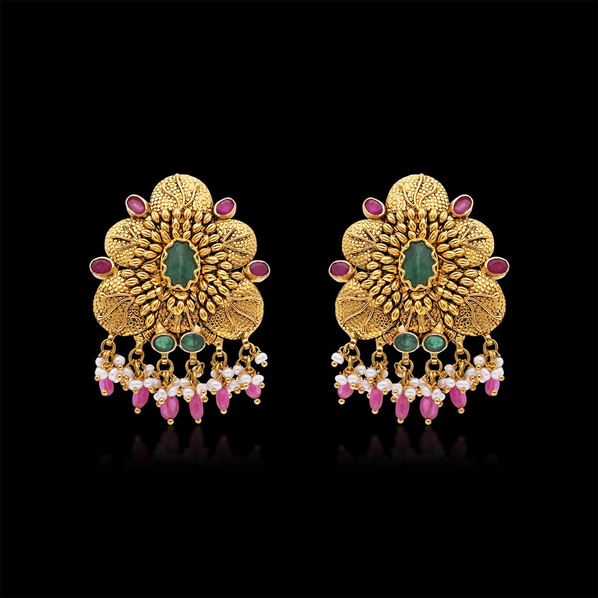 Bright Bloomy Gold Earrings